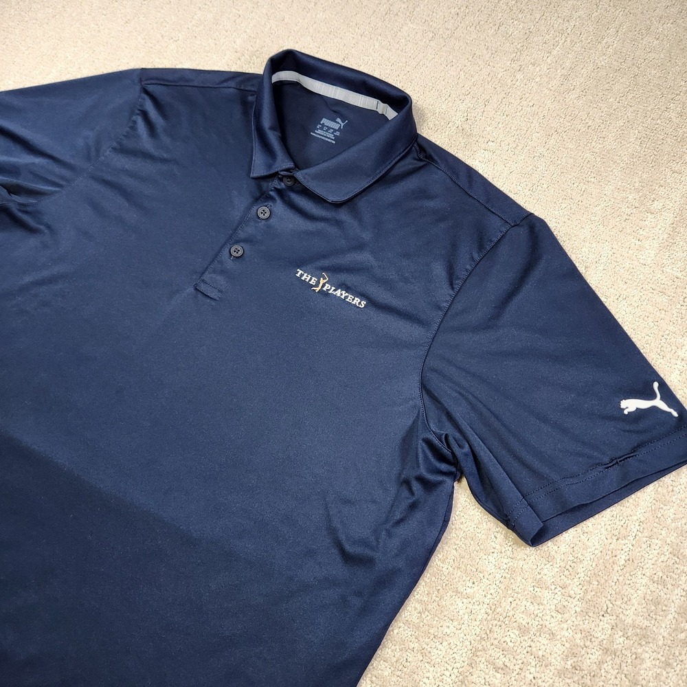 Puma Golf Polo Men XL The Players Dry Cell‎ Blue Performance Quick Dry